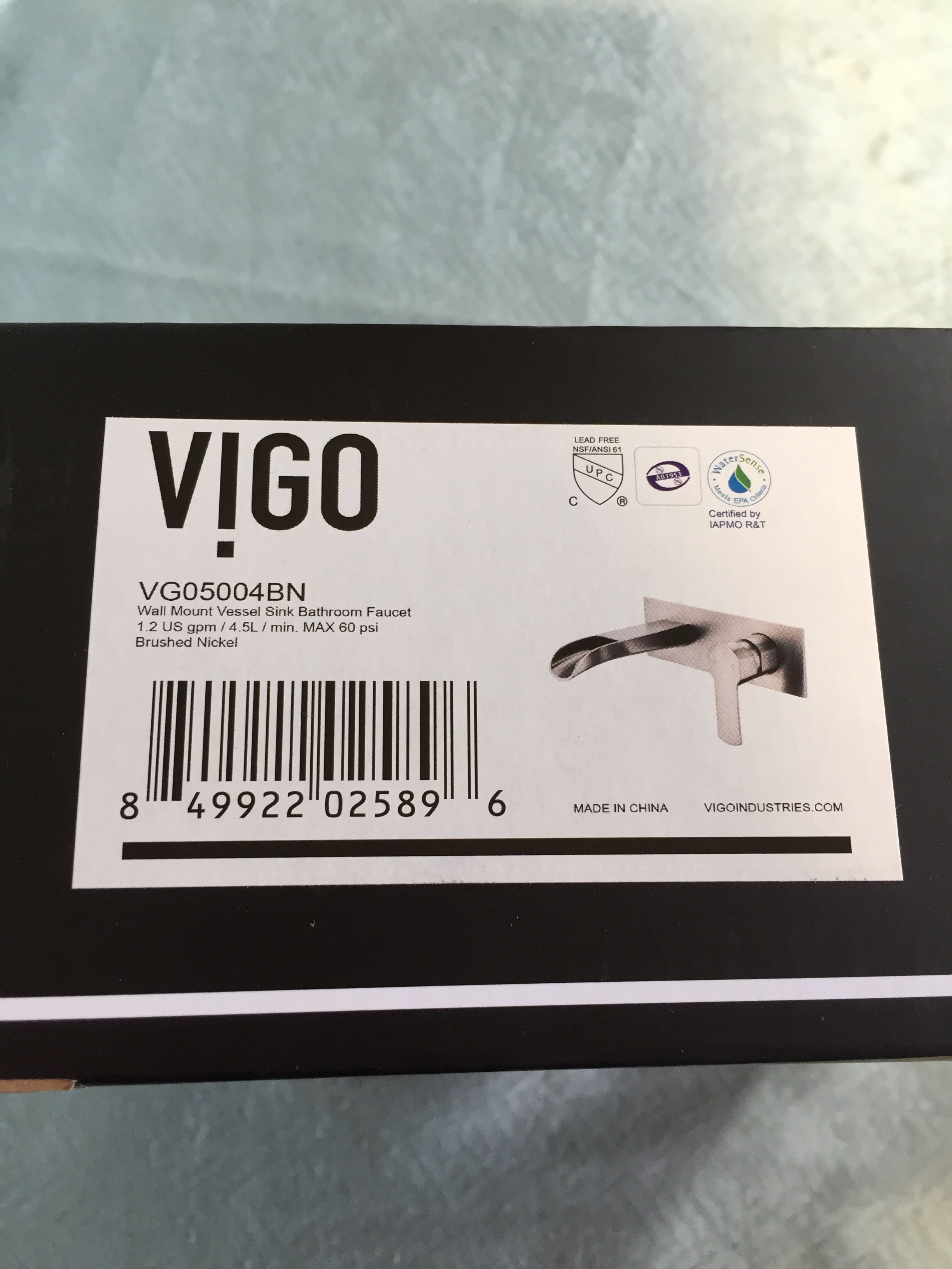 VIGO VG05004BN 3" H Cornelius Nickel 1-Handle 2-Hole Wall Mount Bathroom Sink Faucet (7653129257198)